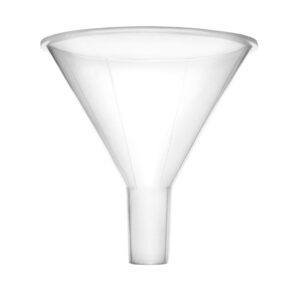 eisco powder funnel, 2.6" - polypropylene plastic - parallel stem - resistant to acids & alkalis - great for laboratory, classroom or home use