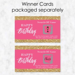 Big Dot of Happiness Chic Happy Birthday - Pink and Gold - Birthday Party Game Scratch Off Cards - 22 Count