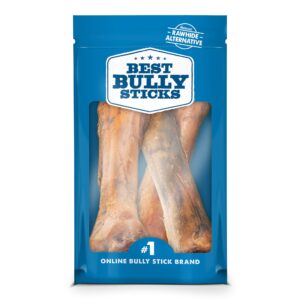 best bully sticks jumbo smoked beef shin bones (3 pack) - free-range, all-natural, & grass-fed beef dog chews