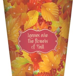 RNK Shops Personalized Fall Leaves Waste Basket - Single Sided (White)