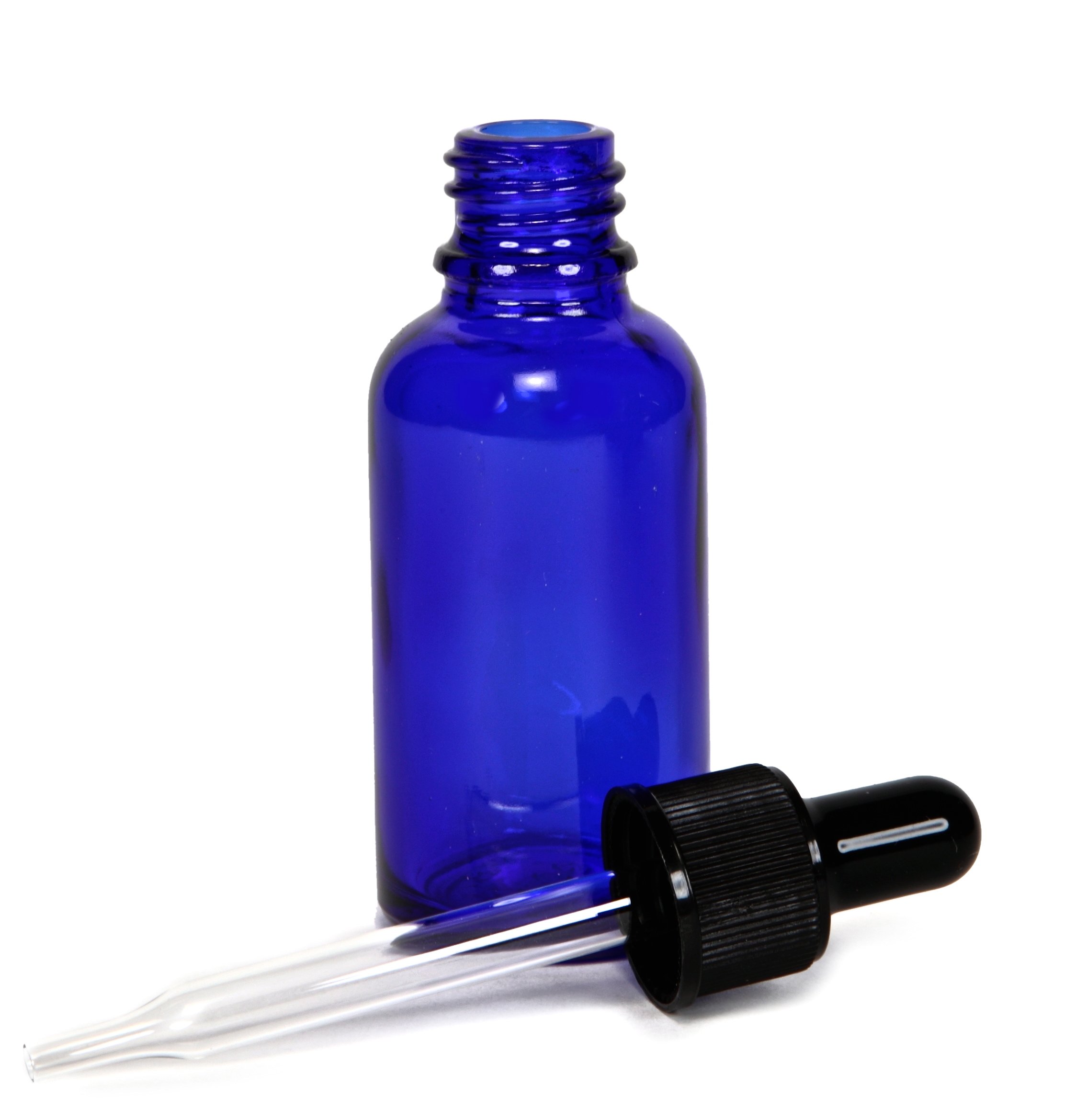 12, Cobalt Blue, 1 oz, Glass Bottles, with Glass Eye Droppers