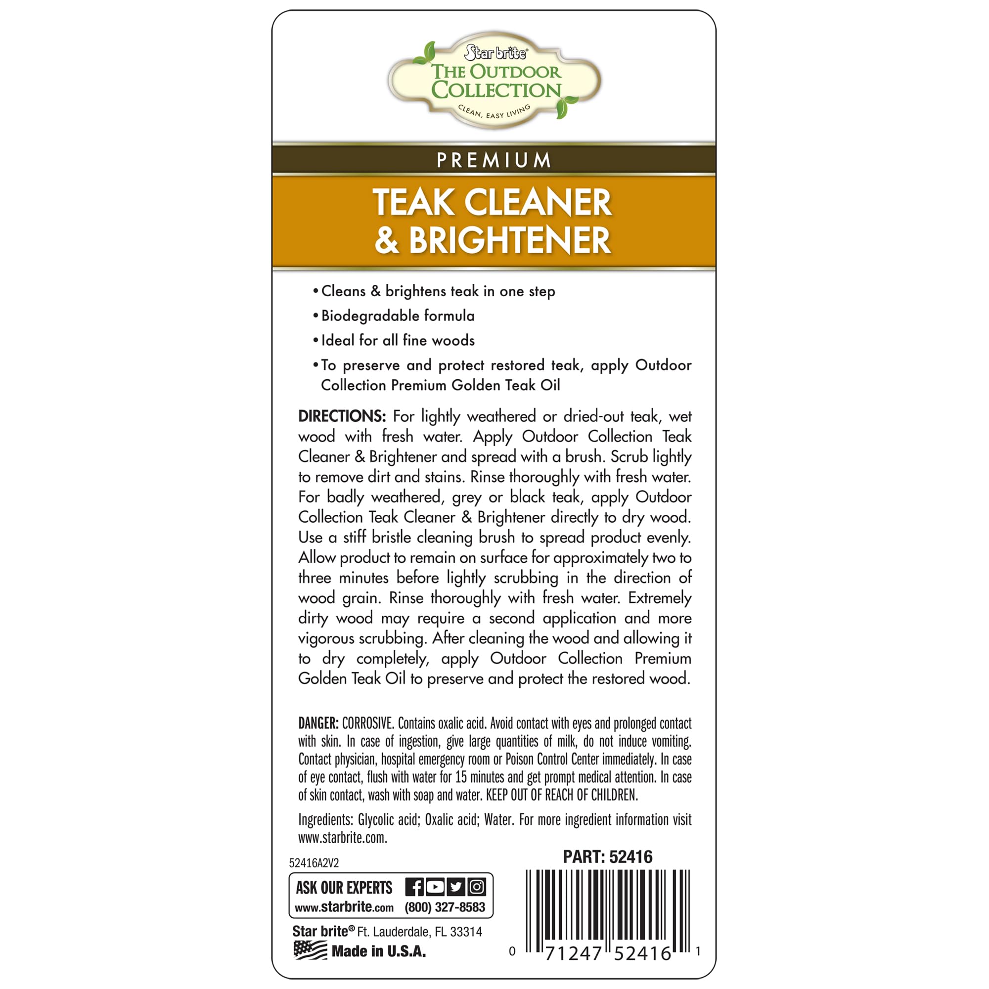 STAR BRITE The Outdoor Collection Teak Cleaner & Brightener - 16 OZ