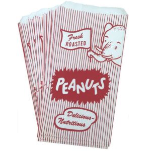 outside the box papers paper peanut bags - red white - 100 pack