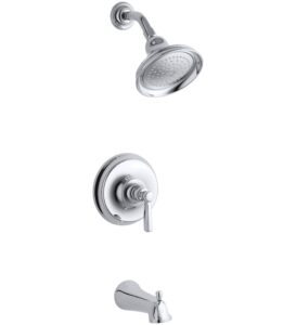 kohler ts10582-4-cp rite-temp bath and shower valve trim with metal lever handle