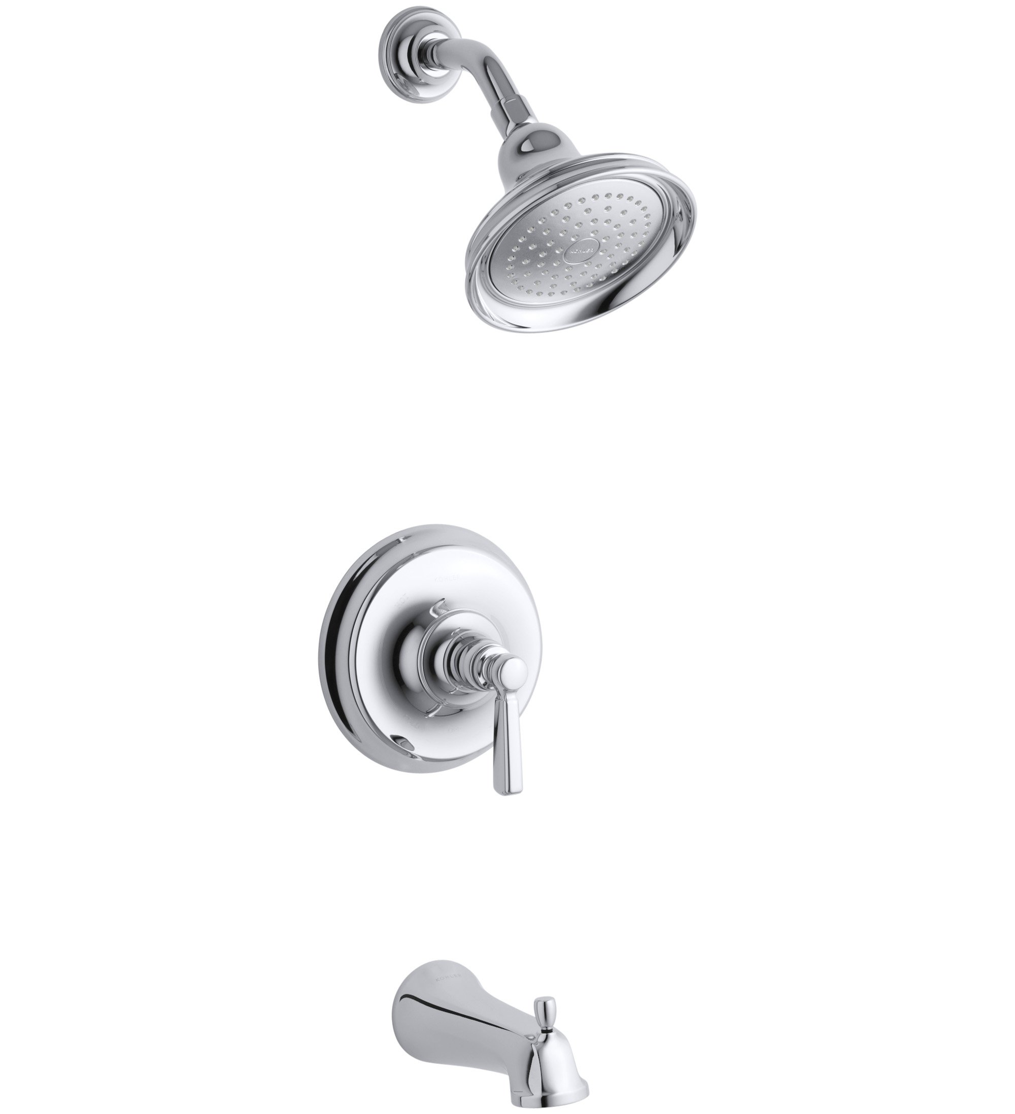 Kohler TS10582-4-CP Rite-Temp Bath and Shower Valve Trim with Metal Lever Handle