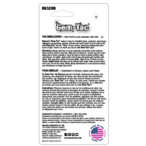 BEACON Gem-Tac Premium Quality Adhesive for Securely Bonding Rhinestones and Gems - Water-Based, UVA Resistant, 6 Tube Bag, 1-Pack