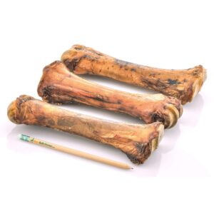 Best Bully Sticks Jumbo Smoked Beef Shin Bones (3 Pack) - Free-Range, All-Natural, & Grass-Fed Beef Dog Chews