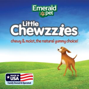 Emerald Pet Little Chewzzies Wheat Free Training Dog Treats — Healthy and Tasty Natural Dog Chews with Real Meat or Peanut Butter — Limited Ingredient Dog Treats Made in The USA — Peanut Butter, 5 oz