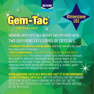 BEACON Gem-Tac Premium Quality Adhesive for Securely Bonding Rhinestones and Gems - Water-Based, UVA Resistant, 6 Tube Bag, 1-Pack