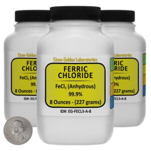 ferric chloride anhydrous [fecl3] 99.9% acs grade powder 1.5 lb in three space-saver bottles