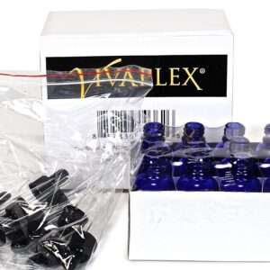 12, Cobalt Blue, 1 oz, Glass Bottles, with Glass Eye Droppers