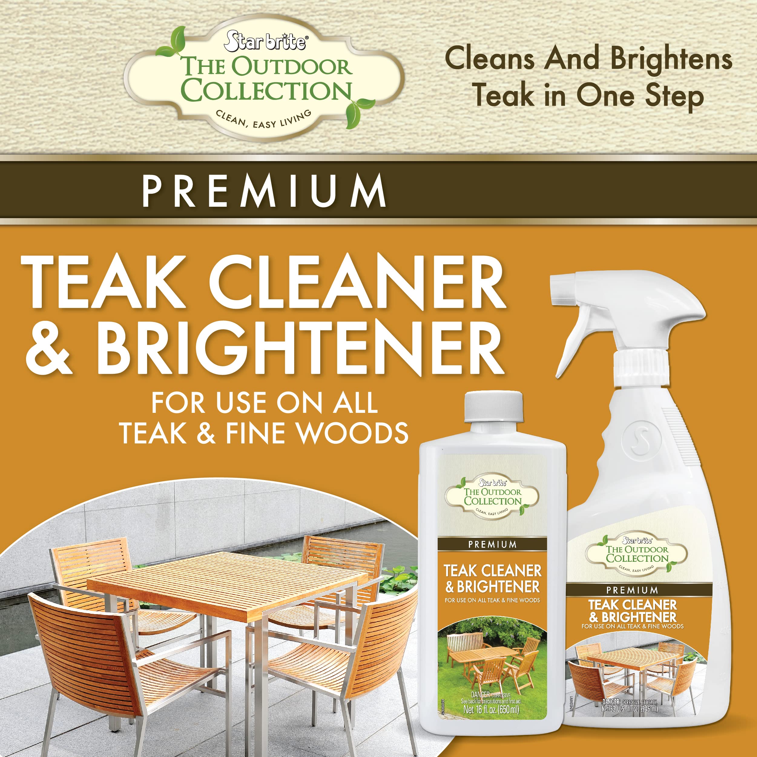 STAR BRITE The Outdoor Collection Teak Cleaner & Brightener - 16 OZ