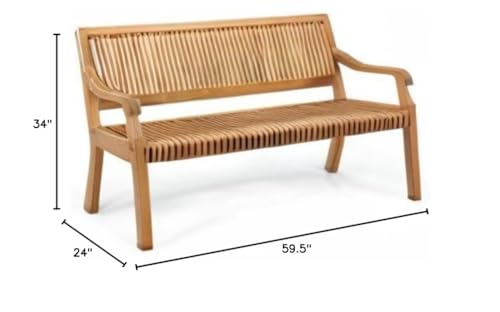 WholesaleTeakFurniture New Grade A Teak Wood Luxurious Outdoor Garden 5 Feet Bench - -Giva Collection #WFBHGV5