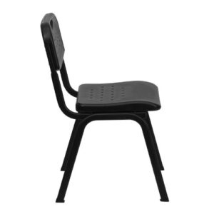 Flash Furniture 5 Pack HERCULES Series 880 lb. Capacity Black Plastic Stack Chair with Open Back and Black Frame