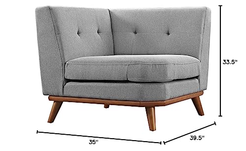 Modway Engage Corner Sofa in Mid-Century Modern Upholstered Fabric Expectation Gray