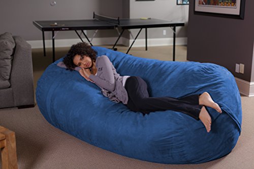 Sofa Sack Bean Bag Lounger - Plush Bean Bag Sofas with Super Soft Microsuede Cover - XL Memory Foam Stuffed Lounger Chairs for Kids, Adults, Couples - Jumbo Bean Bag Chair Furniture - Royal Blue 7.5'