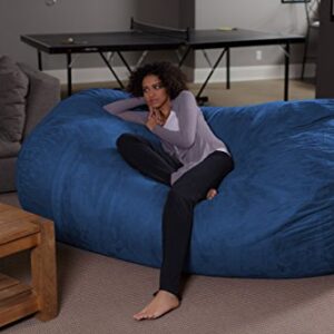 Sofa Sack Bean Bag Lounger - Plush Bean Bag Sofas with Super Soft Microsuede Cover - XL Memory Foam Stuffed Lounger Chairs for Kids, Adults, Couples - Jumbo Bean Bag Chair Furniture - Royal Blue 7.5'