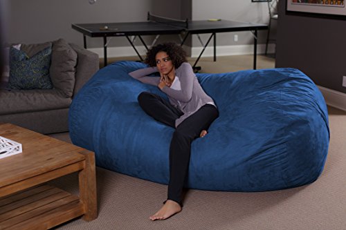 Sofa Sack Bean Bag Lounger - Plush Bean Bag Sofas with Super Soft Microsuede Cover - XL Memory Foam Stuffed Lounger Chairs for Kids, Adults, Couples - Jumbo Bean Bag Chair Furniture - Royal Blue 7.5'