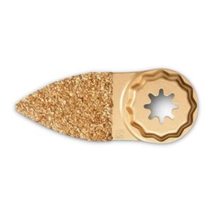 fein starlock plus carbide oscillating rasp - finger shape for coarse grinding of filler material, tile adhesive, concrete, stone, wood - fits most multitools - 63731002210