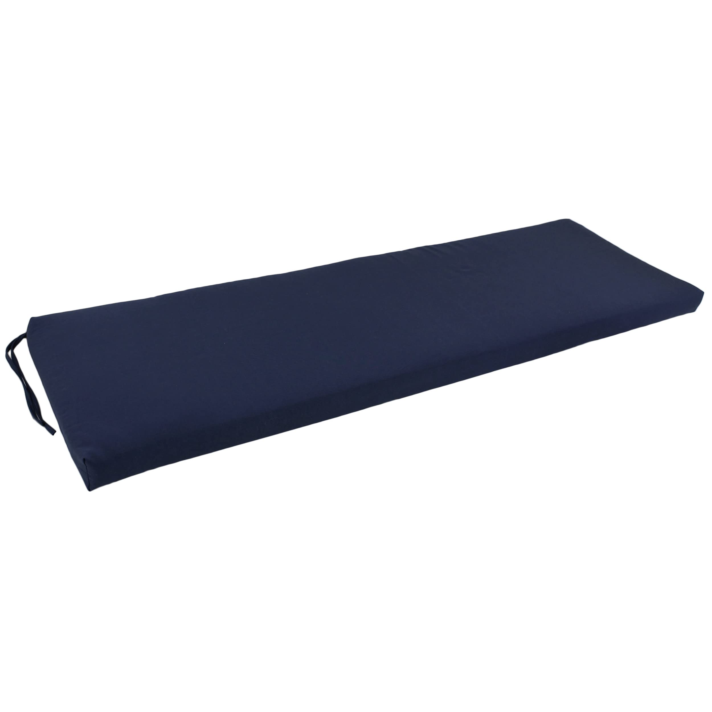 Blazing Needles Twill Bench Cushion, 60" x 19", Navy