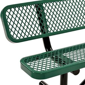 Global Industrial 72" L Expanded Metal Mesh Bench w/Back Rest, Green