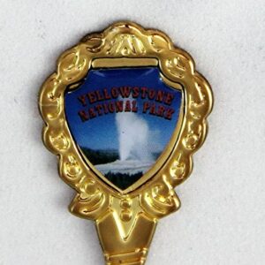 Yellowstone Wyoming Souvenir Gold Plated Collectible Twist Spoon 5" lpco