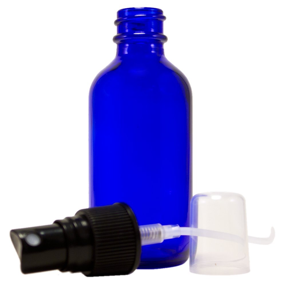 2oz Cobalt Atomizer Bottles (4 Pack) Fine Sprayer Atomizer Glass Essential Oil Bottle