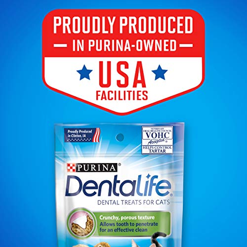 Purina DentaLife Made in USA Facilities Cat Dental Treats, Tasty Chicken Flavor - (Pack of 10) 1.8 oz. Pouches