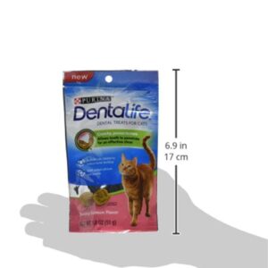 Purina DentaLife Made in USA Facilities Cat Dental Treats, Savory Salmon Flavor - (Pack of 10) 1.8 oz. Pouches