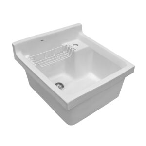 vitreous china single bowl kitchen drop-in sink