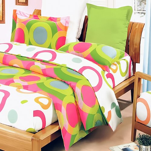 Blancho Bedding - [Rhythm of Colors] 100% Cotton 3PC Mini Comforter Cover/Duvet Cover Set (King Size)