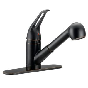 designers impressions 651755 oil rubbed bronze single handle kitchen faucet - kitchen sink faucet with pull-out sprayer