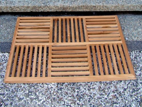 New Grade A Teak Wood 36"x24.5" Basket Weave Door/Shower/Spa/Bath Floor Mat #WFAXBWFM