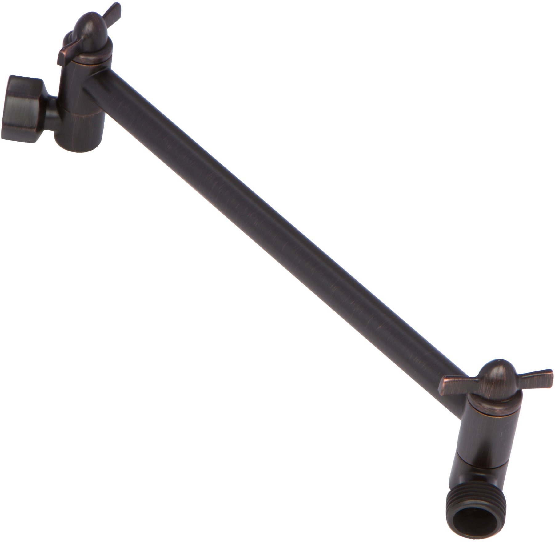 Adjustable Shower Head Extension Arm - 10 Inch Brass Shower Arm Extender Hardware - Oil-Rubbed Bronze