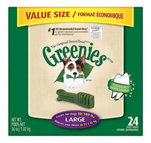 greenies dental chews value tub 36 oz large dog, pack of 6