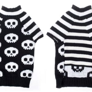 NACOCO Pet Sweaters Skeleton Sweater The Cat Dog Clothes Pet Clothing Little Puppy Dog Sweaters (Small) Black