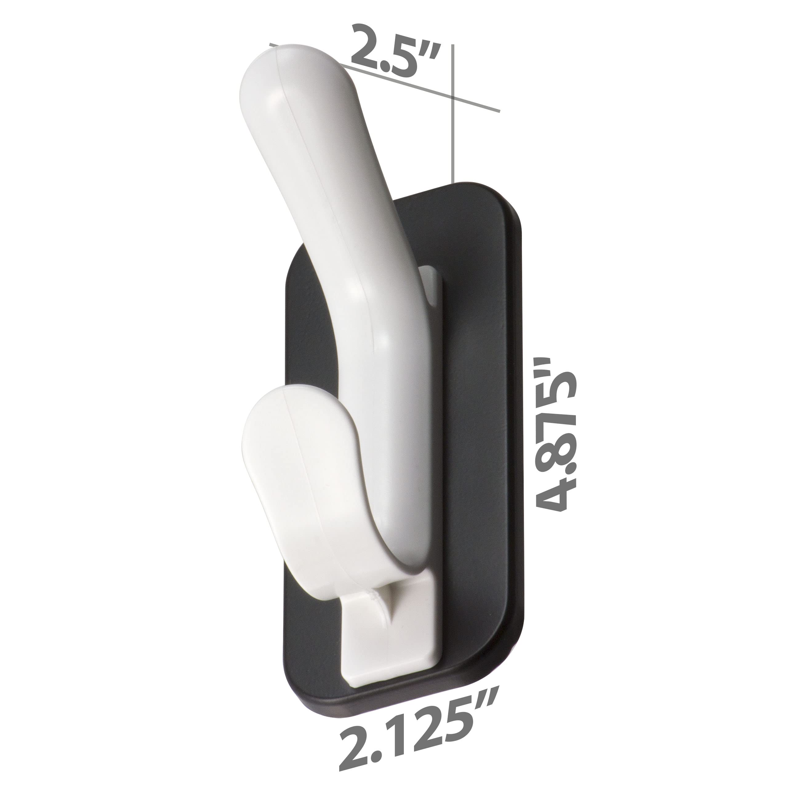 Officemate Magnet Plus Magnetic Double Coat Hook, Black/White (92522)