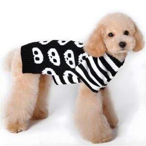 NACOCO Pet Sweaters Skeleton Sweater The Cat Dog Clothes Pet Clothing Little Puppy Dog Sweaters (Small) Black