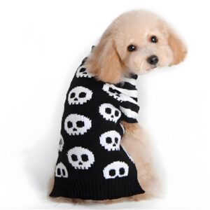 nacoco pet sweaters skeleton sweater the cat dog clothes pet clothing little puppy dog sweaters (small) black