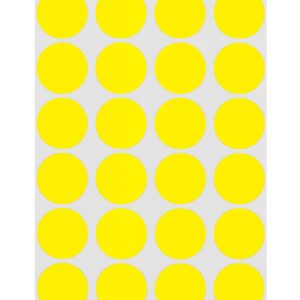 ChromaLabel 3/4 Inch Circle Sticker Labels, Easy to Write On Round Colored Stickers, 42 Sheets of Permanent Labels - 1008 Dot Stickers, Yellow Stickers