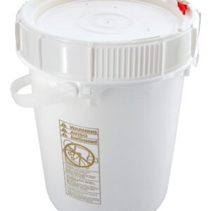 Bucket Kit, One Pre-threaded White 5-gallon Bucket with a Ratcheting Screw-on Lid (Not Gamma).