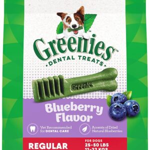 Greenies Bursting Blueberry Dog Dental Treat Regular Size 12 count - Pack of 3