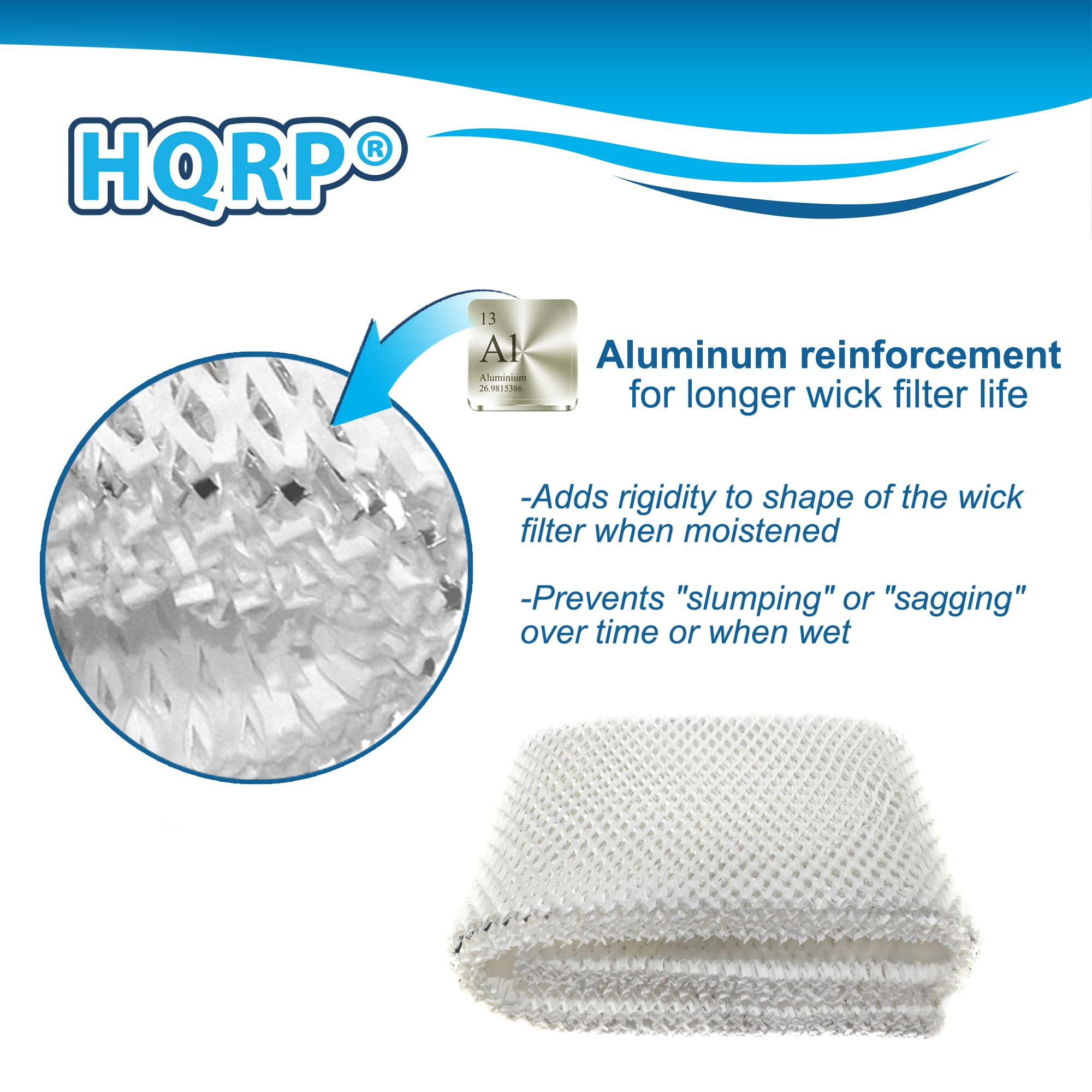 HQRP Humidifier Wick Filter Compatible with Kenmore 14906 EF1 EF-1, Emerson MoistAir MAF1 MAF-1 Console Style Evaporative Air Humidifiers, Replacement 42-14906 32-14906