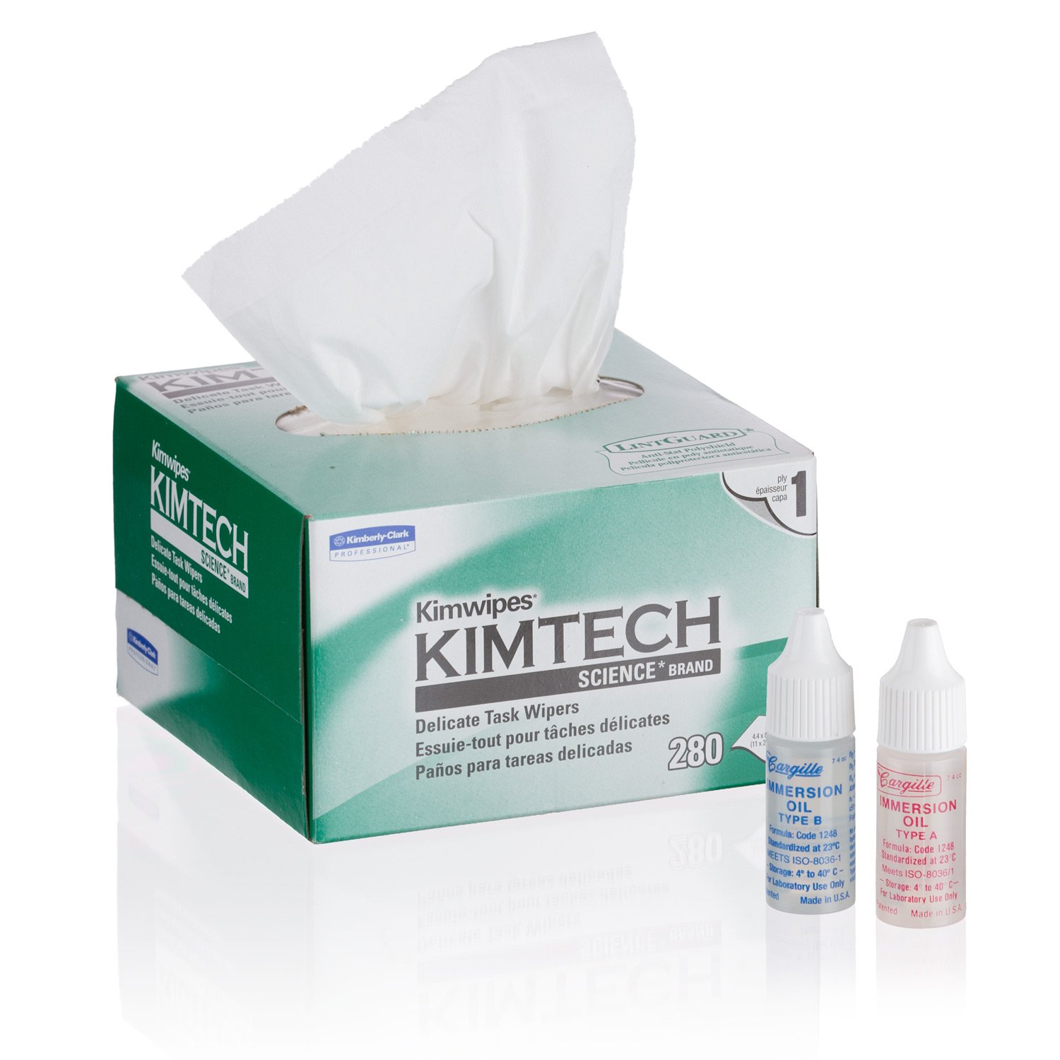 AmScope MLAB-KIM Microscope Maintenance Kit - Type A & B Immersion Oils and Kimwipes Wipers