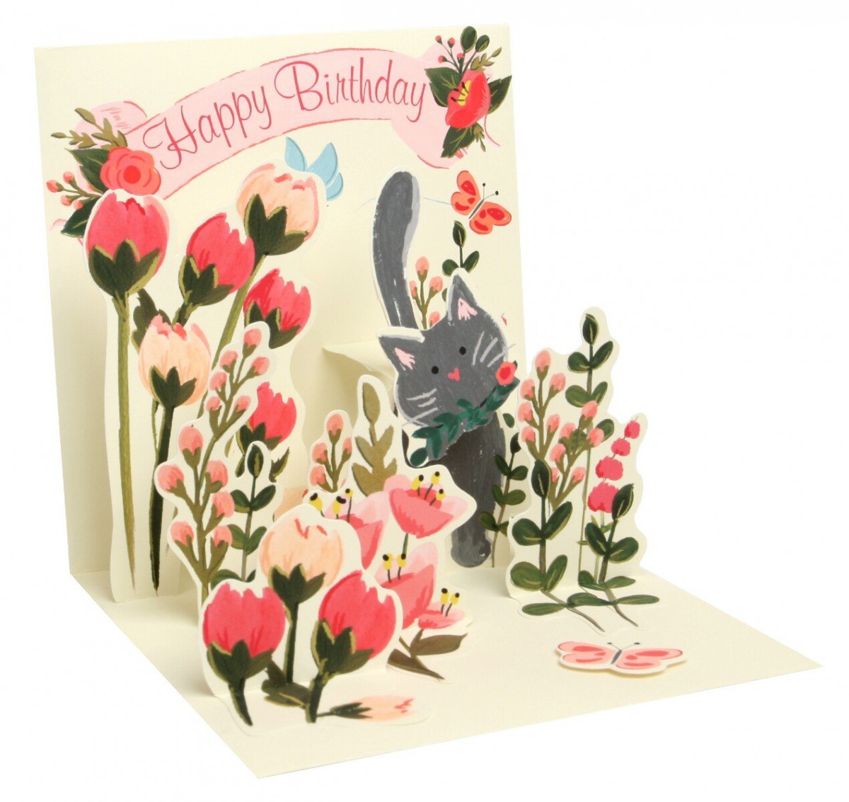 Up With Paper Treasures - BIRTHDAY BOTANICAL CAT