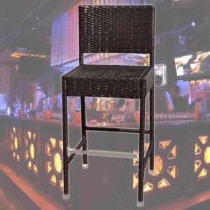 Strong Camel Dark Coffee Wicker Barstool Indoor Outdoor Patio Furniture All Weather Bar Stool