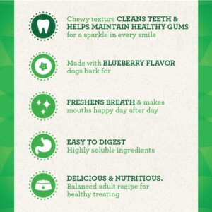 Greenies Bursting Blueberry Dog Dental Treat Regular Size 12 count - Pack of 3