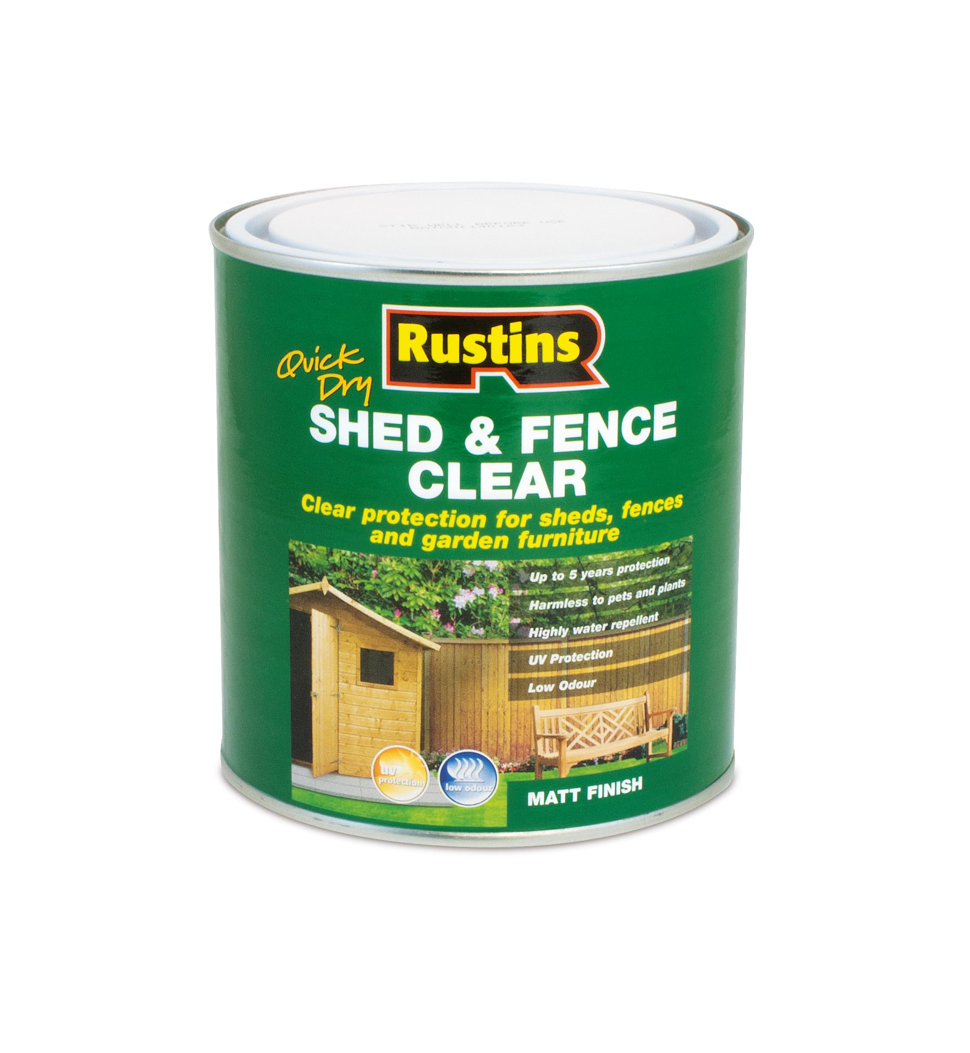 Rustins Shed & Fence Clear 1L- Advanced Wood Protector for Outdoor Structures