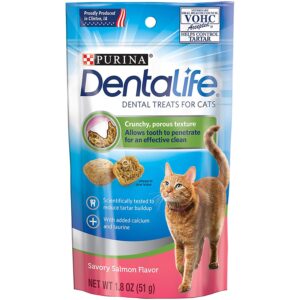 purina dentalife made in usa facilities cat dental treats, savory salmon flavor - (pack of 10) 1.8 oz. pouches