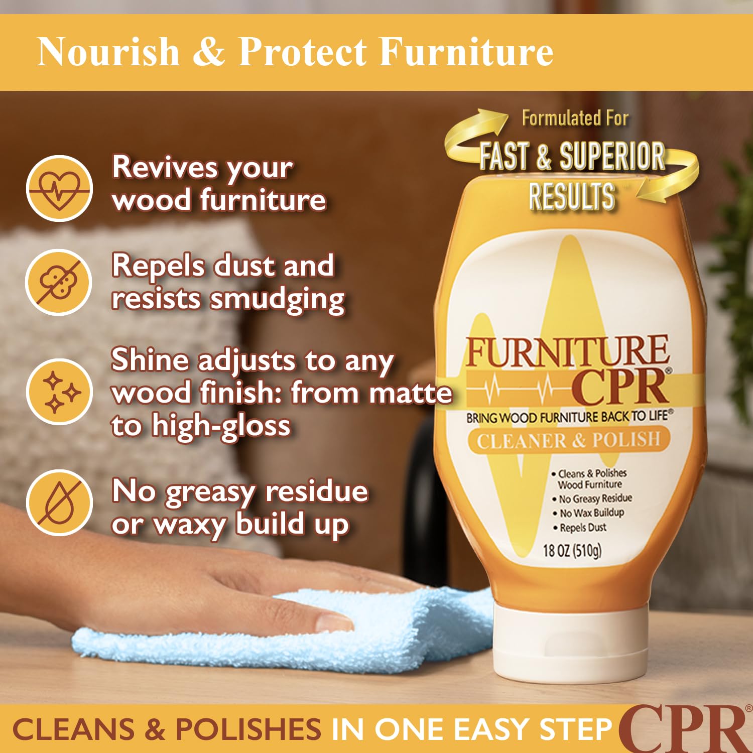 Furniture CPR Cleaner & Polish 18oz by CPR Cleaning Products